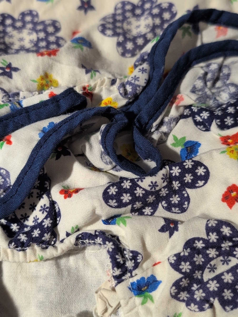 70s Vintage Multi Color Floral Print Toddler Swimsuit Ruffles Rare 4T - Picture 4 of 6
